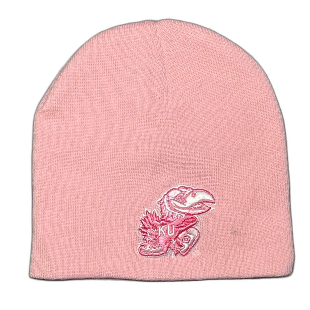 University‎ Of Kansas Jayhawks Beanie Pink Cuffless Women's One Size Brand New
